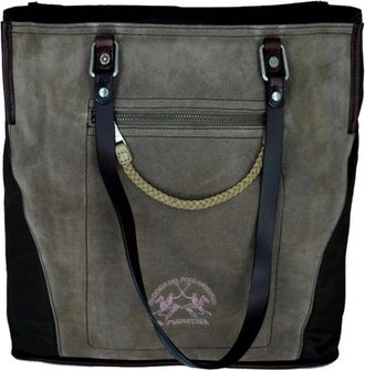La Martina Montevideo Brown Schoudertas - Dames - Shoppers - Bruin - ONE Size - Polyester - Tassen