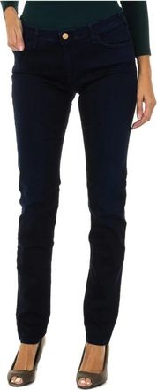 Armani Jeans Stretch denim jeans met logodetail - Dames - Slim Fit Jeans - Blauw - W24 - Denim - Jeans