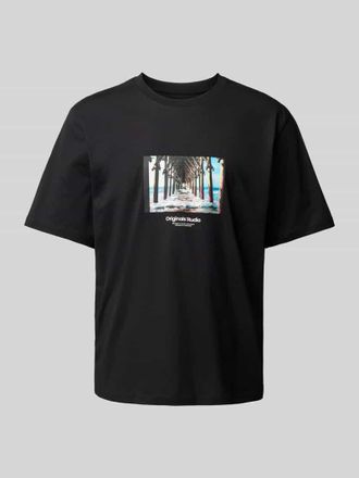 Jack & Jones Jack & Jones T-Shirt mit Motiv-Print Modell VESTERBRO in Metallic Rot, Größe XL