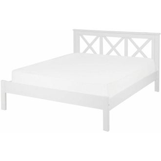 Beliani Beliani - Letto in Legno Bianco con Rete a Doghe Design Elegante 140 x 200 cm Tannay