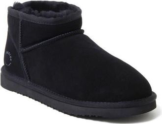 Dearfoams Fireside Riverland Genuine Shearling Micro Bootie in Black at Nordstrom, Size 11M