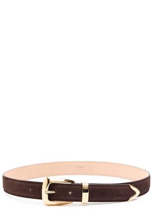 Khaite Benny Suede Belt - Dark Brown - 34 (UK12/ M)