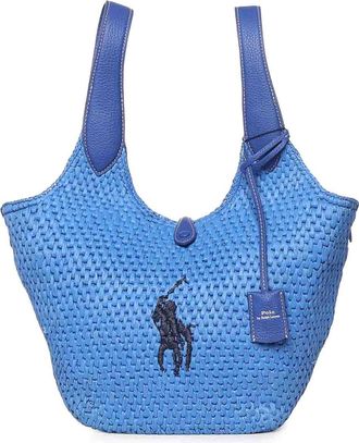 Polo Ralph Lauren Raffia And Viscose Tote Bag