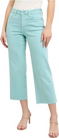 Judy Blue High Waist Garment Dyed Raw Hem Crop Jean In Light Blue Sky