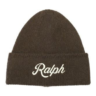 Polo Ralph Lauren Wolmuts met Logo - unisex - Accessoires - Bruin - Maat: ONE Size Wol