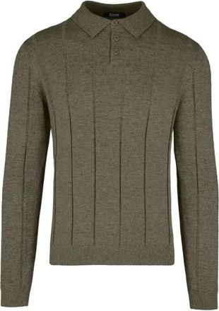 Bomboogie Polo Collar Sweater - Heren - Polos - Bruin - L - Wol - Tops