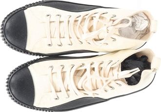 Balenciaga Pre-owned Womens Rubber Cap Toe High Top Sneakers in White Canvas - Ecru - Size EU 42