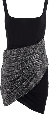 Giuseppe Di Morabito Mini Jurk met Versiering - Dames - Feestkleedjes - Zwart - XS - Leer - Kleedjes