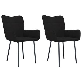 vidaXL Sillas De Comedor 2 Unidades Terciopelo Negro Vidaxl