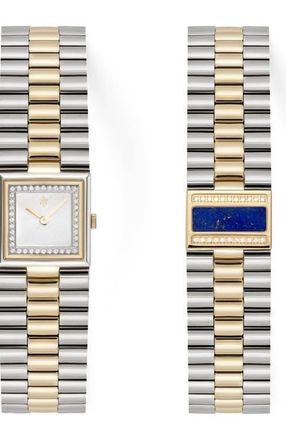 Vanna Catena Double-Gemstone Bracelet Watch in White Pearl-Two Tone at Nordstrom