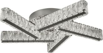 Searchlight Searchlight Clover - LED 5 Light Flush Ceiling Light Chrome, Crystal