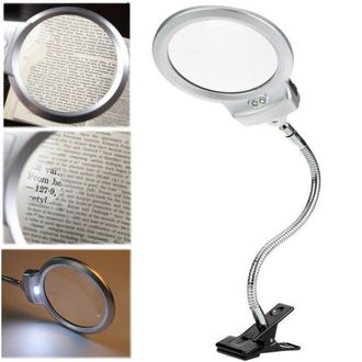 Trade Shop Trade Shop Traesio - Trade Shop - Lampada Lente Led Clip Da Tavolo Scrivania Office Con Pinza 2 Led
