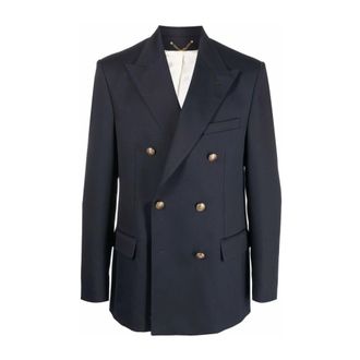 Golden Goose Double-Breasted Blazer - male - Golden Goose - Blazers - Blue - L - Jackets