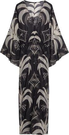 Johanna Ortiz Spiritual Healers Patterned Georgette Maxi Kaftan - Black - 6 (UK10 / S)