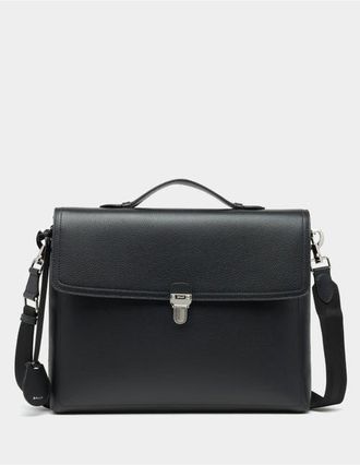 Bally Capitol Briefcase in Bovine Grained Leather in Black+Palladio at Nordstrom