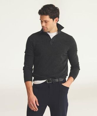 Naadam Signature Cashmere Long Sleeve Polo in Smoke at Nordstrom, Size Xx-Large