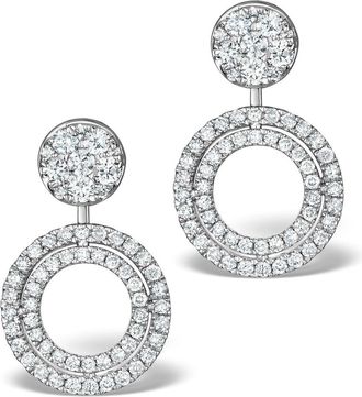 The Diamond Store Athena Diamond Drop Earrings Multi Wear 1ct in 18K White Gold - P3493