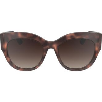 Longchamp 55mm Gradient Butterfly Sunglasses in Rose Havana at Nordstrom