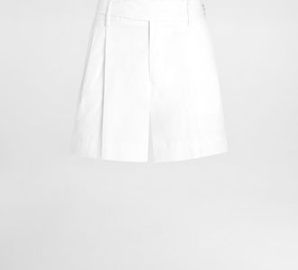 Dolce & Gabbana Cotton Gabardine Shorts With Double Darts - Man Pants And Shorts White 46