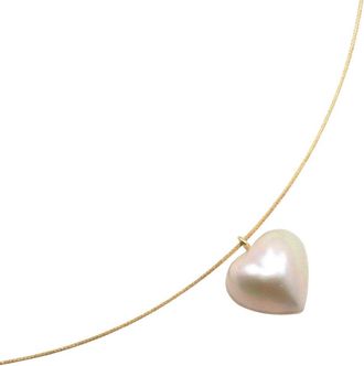 Tasaki Omega Chain Heart Au750 Pearl Necklace