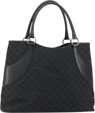 Gucci Pre-owned Handbags, female, Black, Size: ONE SIZE Pre-owned Canvas Handbag