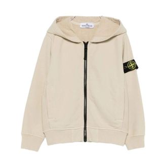 Stone Island Kids Sweatshirts, male, Beige, 10 Y, Boys Clothing Sweatshirts Beige Aw25
