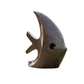 Wanda Collection Estatua dise&ntilde;o de jard&iacute;n pez 78 cm marr&oacute;n