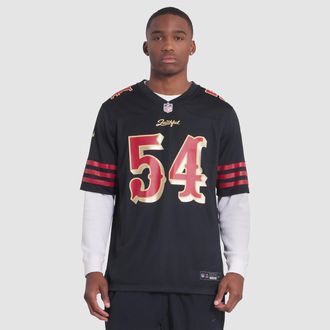 Nike Fred Warner San Francisco 49ers Rivalries Collection Mens Nike Mens NFL Game Jersey in Black | 67NM0G5Z9BF-00J