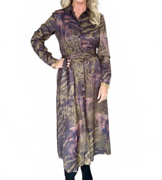 Anonyme Designers Long Shirt Dress In Green