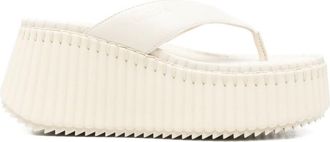 Chlo&eacute; White Platform Sandals