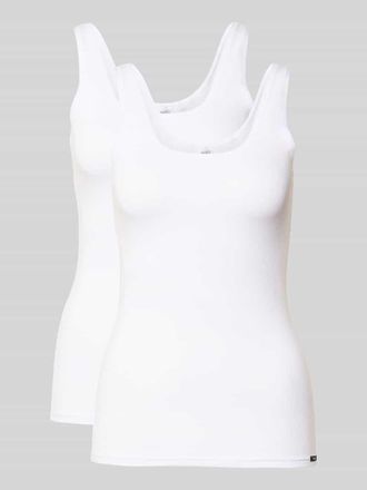 Skiny Skiny Tanktop mit Label-Detail im 2er-Pack in Weiss, Gr&ouml;&szlig;e 36