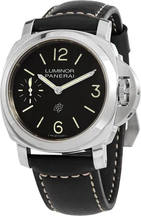 Officine Panerai Luminor Logo Hand Wind Black Dial Mens Watch PAM01084