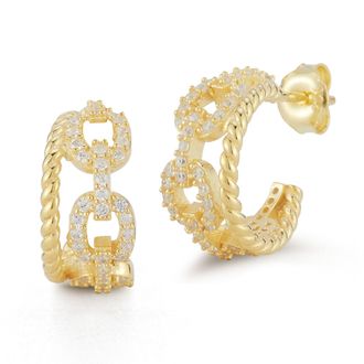 Glaze Jewelry Sterling Silver Double Link Hoops