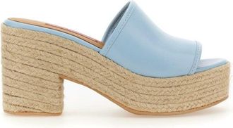 Moschino Denim-Inspired Slide Sandals With Espadrille-Style Sole