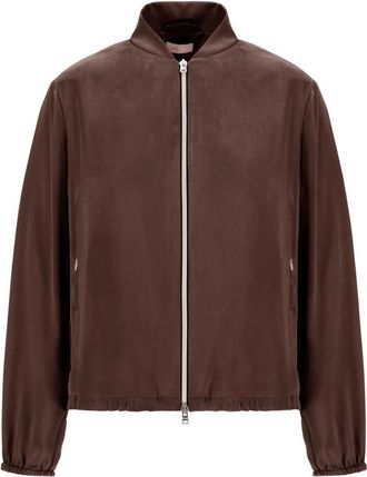 Herno Zip Up Satin Jacket - Dames - Zomerjassen - Bruin - S - Polyester - Jassen