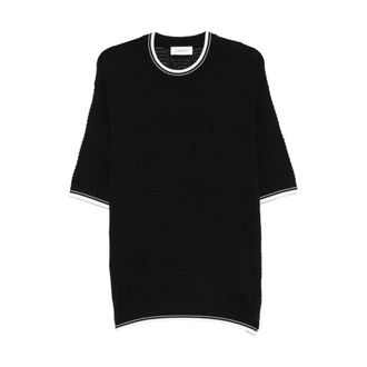 Laneus Round-neck Knitwear, male, Black, Size: 2XL Round-neck Knitwear