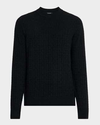 Balmain Men & apos;s Wool Monogram Jacquard Crewneck Sweater
