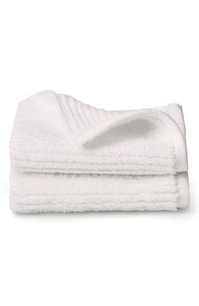 Boll & Branch Set of 2 Ribbed Organic Cotton Washcloths in White at Nordstrom