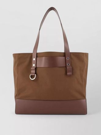 Marni cotton shopper bag contrast panel handles