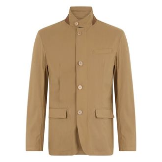 Herno Light sand jacket with raised collar - male - Herno - Light Jackets - Beige - L - Jackets
