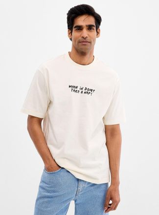Only & Sons Mens Embroidered message T-shirt