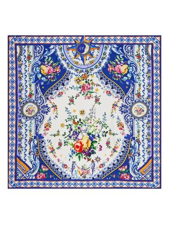 Camilla Foulard in seta a fantasia - Bianco