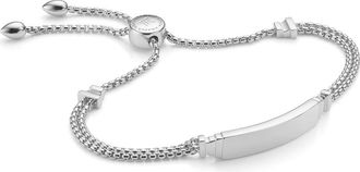 Monica Vinader Sterling Silver Baja Deco ID Bracelet
