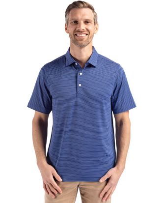 Cutter & Buck Forge Eco Fine Line Stripe Stretch Recycled Mens Polo