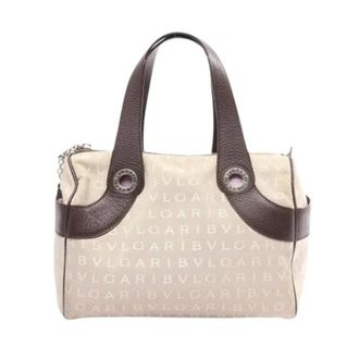 Bulgari Pre-owned Vintage Handbag - Dames - Pre-owned - Beige - Maat: ONE Size Leer