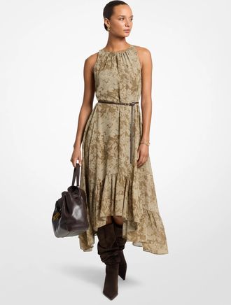 Michael Kors Floral Georgette High-Low Dress
