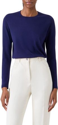 Akris Fine Cashmere & Silk Sweater in Dark Purple at Nordstrom, Size 12