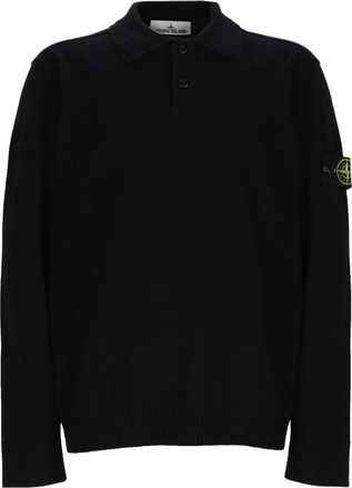 Stone Island Long-Sleeve Virgin Wool Polo Shirt