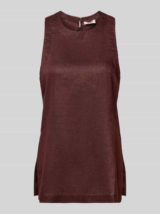 Ecoalf Top aus Leinen mit Rundhalsausschnitt Modell SIA in Mittelbraun, Gr&ouml;&szlig;e 34