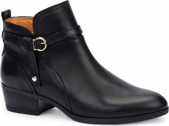 Pikolinos Pikolinos Womens Black Leather Ankle Bootie Zip Heel Boots - Daroca